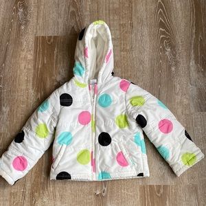 Gymboree girls polka dot puffer jacket